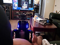 Testing XT5 Auto Stroker Toy on my uncut dick into till I CUM Part 2