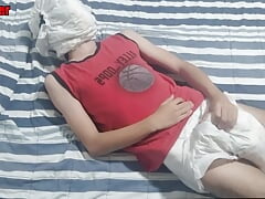 Diaper Masked Boy 18+ Jerking Off and Cumming