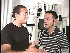 Lewd twink Johnny Law gets his butt destroyed by two hunks