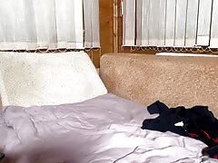 Jerking off a Huge Cock and Jumping on a Rubber Dildo