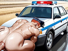 Outdoor Anime Gay Policeman Animated Version
