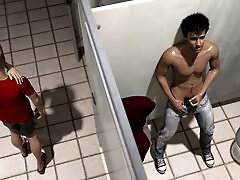 Zack Masturbating in College Public Bathroom Stall