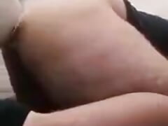 Fat ass fucks dildo doggy style