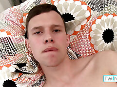 Horny Blonde Twink Aaron A Strokes His Hard Cock And Cums!