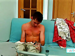 Hot Brunette Hunk Samuel L Strokes His Huge Boner And Cums!