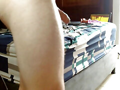 Giant Unculo Gets His Own Fingers in Different Poses in His Bed Is Very Sensual