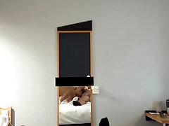 Dirty Stepdaddy jerks off twice next to stepson, stepson love his dick