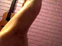 Bottom of feet with sweat