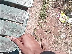 Risky masturbating and cumshot on hiking trails.