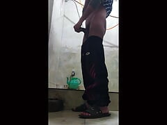 Pakistani Big Dick Handjob in Washroom