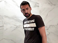 hot daddy fucking sexy latino in public bathroom