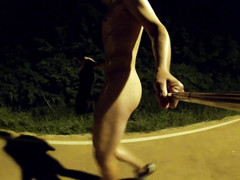 Enjoying my nudity in the suburb I had to escape from boy who yelled at me