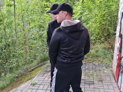 Scally Gay Boys Stroking and Sucking Dick Outdoors