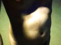 Exhibitionist Night outdoor Naked boy walking