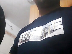 Seeing his land, he starts to fist